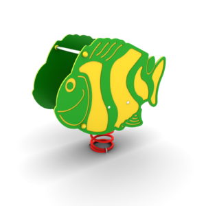 Bujak sprężynowiec kiwak na plac zabaw dla dzieci w kształcie ryby ryba rybka