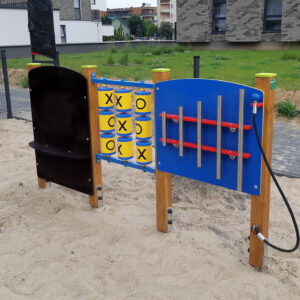 panele edukacyjne na plac zabaw tablica do rysowania gra kółko i krzyżyk cymbałki